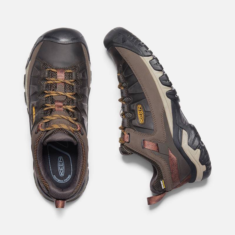 Keen Targhee III Waterproof Wanderschuhe Herren DE-25790 Mulch/Sunflower - Keen Herrenschuhe Braun